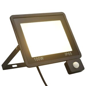 vidaXL LED прожектор със сензор, 100 W, топло бяло