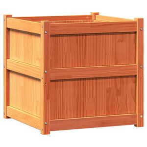 vidaXL Градински сандък, восъчнокафяв, 60x60x60 см, борово дърво масив