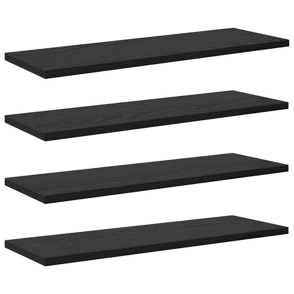 vidaXL Етажерка Борд 4 pcs Черно 60 x 20 x 1,5 cm Инженерно дърво