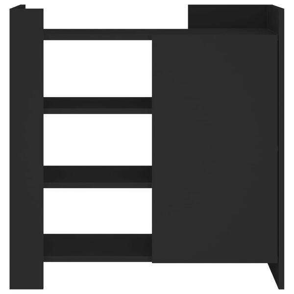 vidaXL Сайдборд, черен, 73,5x35x75 см, инженерно дърво