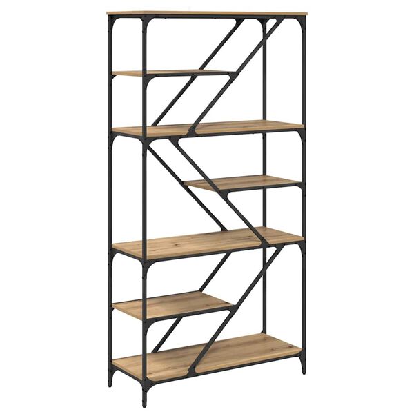 vidaXL Рафт за книги Дъб 91 x 36 x 176 см Инженерно дърво