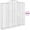 vidaXL Габионни кошници арка 14 бр 200x50x180/200см поцинковано желязо