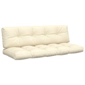 vidaXL Палетни възглавници, 2 бр, кремави, текстил