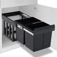 vidaXL Кош за вграждане за кухненски шкаф, плавно затваряне, 36 л