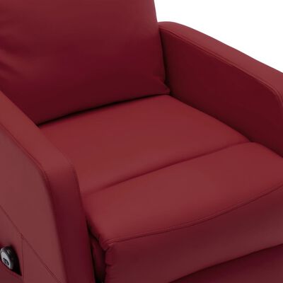 vidaXL Изправящ стол, виненочервен, изкуствена кожа