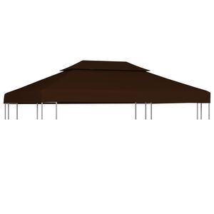 vidaXL Двоен покрив за шатра, 310 г/м&sup2;, 4x3 м, кафява