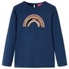 Детска тениска с дълъг ръкав, тъмносиня, 92