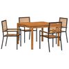 vidaXL Комплект за хранене в градината 5 pcs Черно