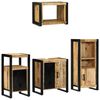 vidaXL Комплект мебели за баня 4 бр. Кафяв и черен 55 x 35 x 60 см