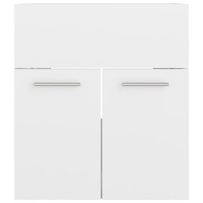 vidaXL Долен шкаф за мивка, бял гланц, 41x38,5x46 см, ПДЧ