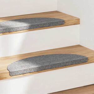 vidaXL Самозалепващи стелки за стълби, 15 бр, 56x17x3 см, сиви