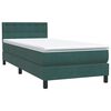 vidaXL Box Spring легло с матрак Тъмнозелено 80x210 cm Кадифе