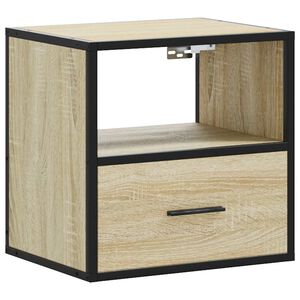 vidaXL Стенно нощно шкафче Sonoma Oak 40x31x39,5 cm