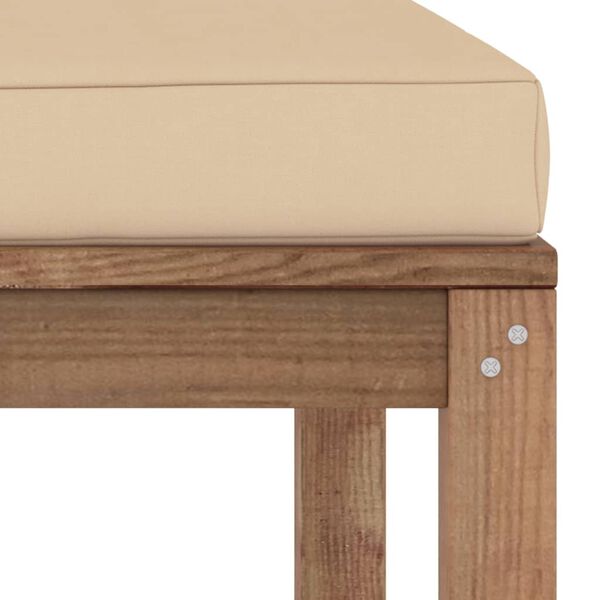 vidaXL Градинска табуретка с бежова възглавница