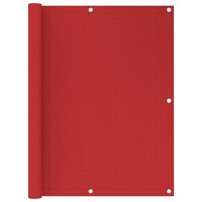 vidaXL Балконски параван, червен, 120x500 см, HDPE