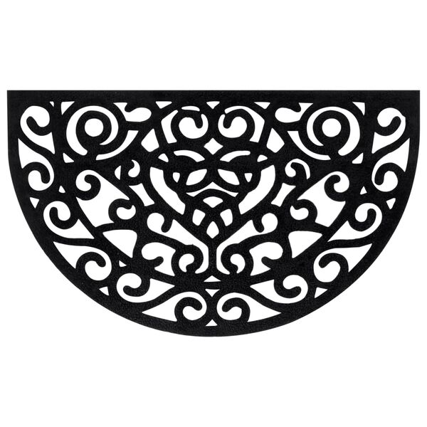 vidaXL Изтривалка за врата полукръгла 45x75 см гума