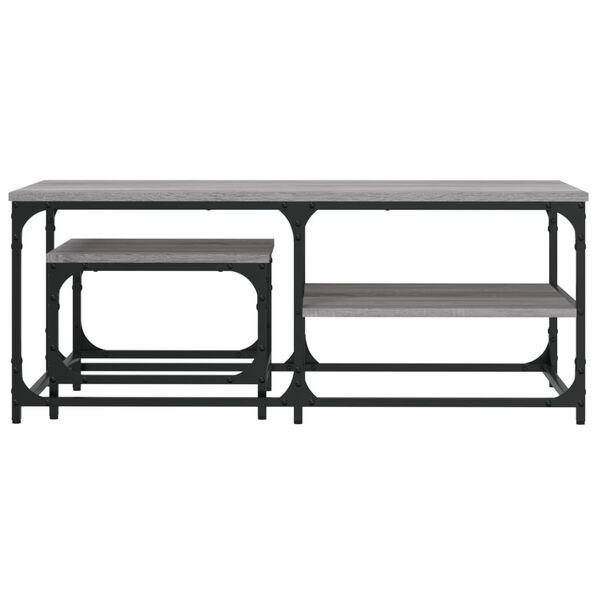 vidaXL Стифиращи кафе маси, 2 бр, сив сонома, инженерно дърво