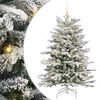 vidaXL Изкуствено коледно дърво с хингед Бяло 150 cm PE и PVC