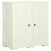 vidaXL Пластмасов шкаф, 79x43x85,5 см, дървен дизайн, ванилов лед