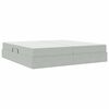vidaXL Легло с място за съхранение и матрак Светлосиво 200 x 200 cm