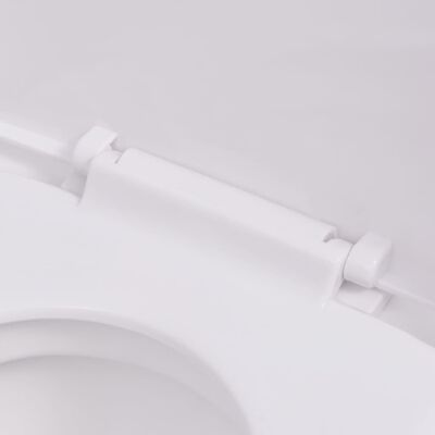 vidaXL Окачена тоалетна чиния, със скрито казанче, керамична, бяла