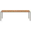 vidaXL Градинска маса Сив 250 x 100 x 75 см полиратан