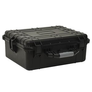 vidaXL Преносим калъф за полет, черен, 55x43x21 см, PP