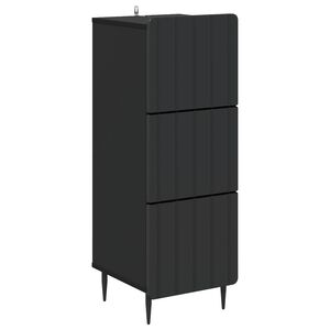 vidaXL Чекмеджетен шкаф 33 х 34,5 х 92 см Инженерна дървесина Черно
