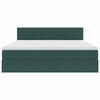 vidaXL Легло с място за съхранение и LED Тъмен зелен 160 x 200 cm