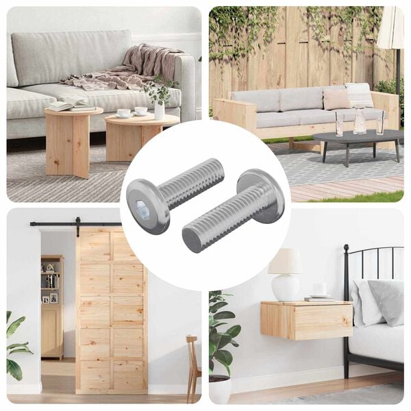 vidaXL Винт 2 pcs Сребрист 8 х 25 мм Стомана