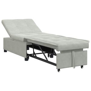 vidaXL Диван легло Светлосиво 194 x 67 x 82 см Кадифе