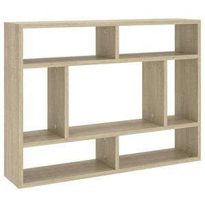 vidaXL Стенен рафт, дъб сонома, 75x16x55 см, инженерно дърво