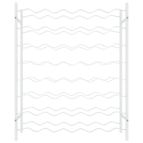 vidaXL Стойка за вино за 48 бутилки, бяла, метал