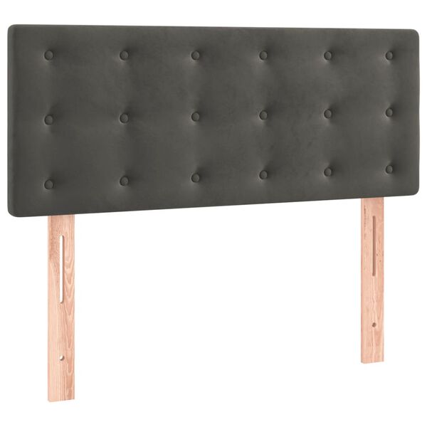 vidaXL Горна табла за легло, тъмносива, 90x5x78/88 см кадифе