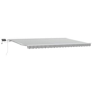 vidaXL Ръчно прибираща се тента с LED, антрацит и бял, 500x300 см