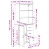 vidaXL Висок шкаф Дъб 69,5 x 34 x 180 см Инженерна дървесина и стъкло