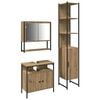 vidaXL Комплект мебели за баня 3 бр. Дъб 33 x 33 x 185,5 см