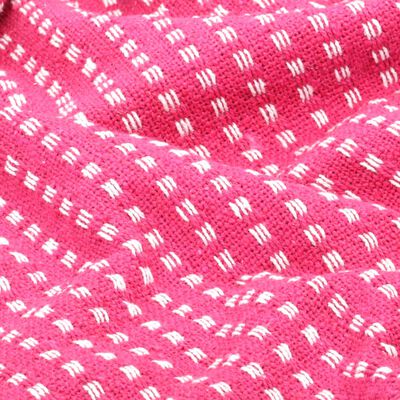 vidaXL Декоративно одеяло, памук, каре, 220x250 см, розово