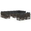 vidaXL Градински Софа Комплект 14 pcs Сиво полиратан