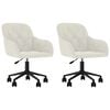 vidaXL Въртящи трапезни столове, 2 бр, кремави, кадифе