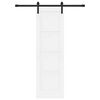 vidaXL Преплъзваща се врата Бяло 61 x 198,5 см Солидно борово дърво