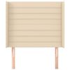 vidaXL Горна табла за легло с уши, кремава, 93x16x118/128 см, плат