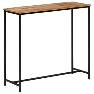 vidaXL Конзолна маса, 80x30x74 cм, мангово дърво масив и желязо