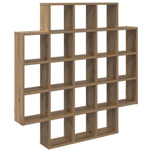 vidaXL Стенен рафт Дъб артизан 100 x 13 x 100 см Инженерна дървесина