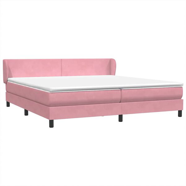 vidaXL Box Spring легло с матраци розово 200x210 cm кадифе