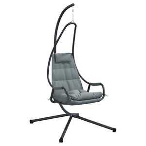vidaXL Висящ стол яйце Стомана 94 x 107 x 196,5 см Антрацит