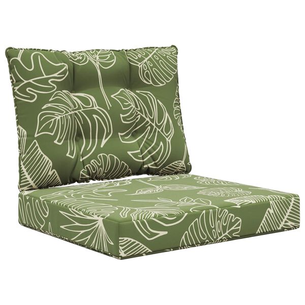 vidaXL Възглавница за диван на открито 2 pcs Дизайн с листа Полиестер