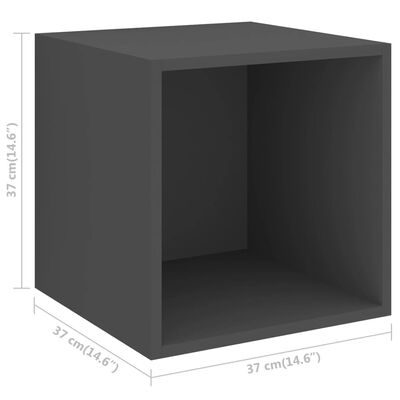vidaXL Комплект ТВ шкафове от 2 части, сив, ПДЧ