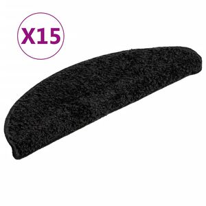 vidaXL Изтривалки за стълби, 15 бр., 56x17x3 см, черни, полукръгли