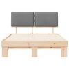 vidaXL Леглова рамка с тапицирана гръбна част Светлосиво 135 x 190 cm